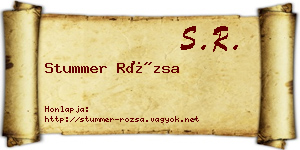 Stummer Rózsa névjegykártya